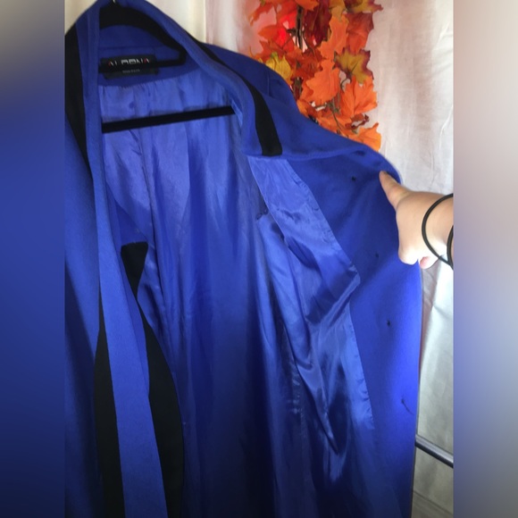 Alorna | Women’s Vintage Blue/Black 100% Pure Wool Trench Coat - Picture 10 of 14